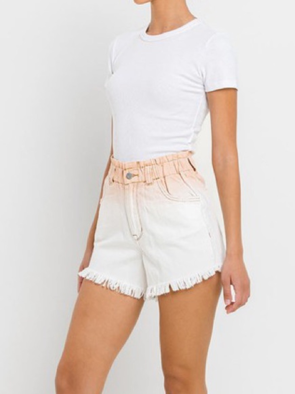 VERVET by Flying Monkey Super High Rise Paperbag Waistband Ombre Shorts S